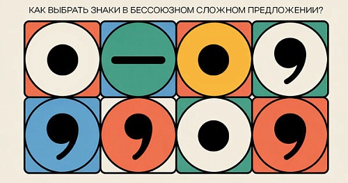 Как выбрать знаки в бессоюзном сложном предложении?