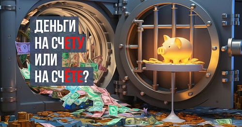 Деньги на счету́ или на счёте?